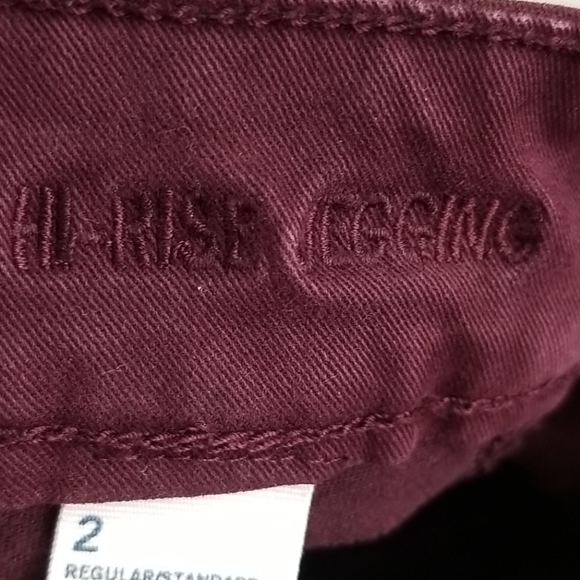 American Eagle High RISE burgundy jeggings jeans 2 - Picture 9 of 10